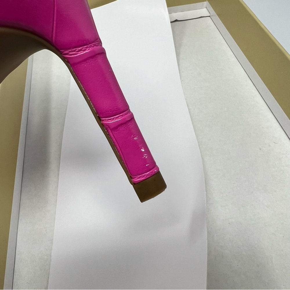 Michael Kors Pink Croc-Embossed Heels - Picture 8 of 11